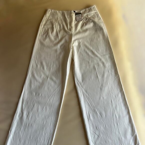 Massimo Dutti Viscose & Wool Blend Flowing Darted Wide Leg Trousers Size 10 NWT - Picture 10 of 15